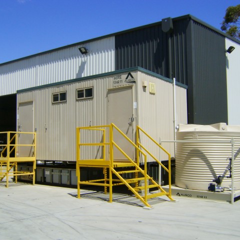 Ausco's full solution for waste management, water tanks with toilet